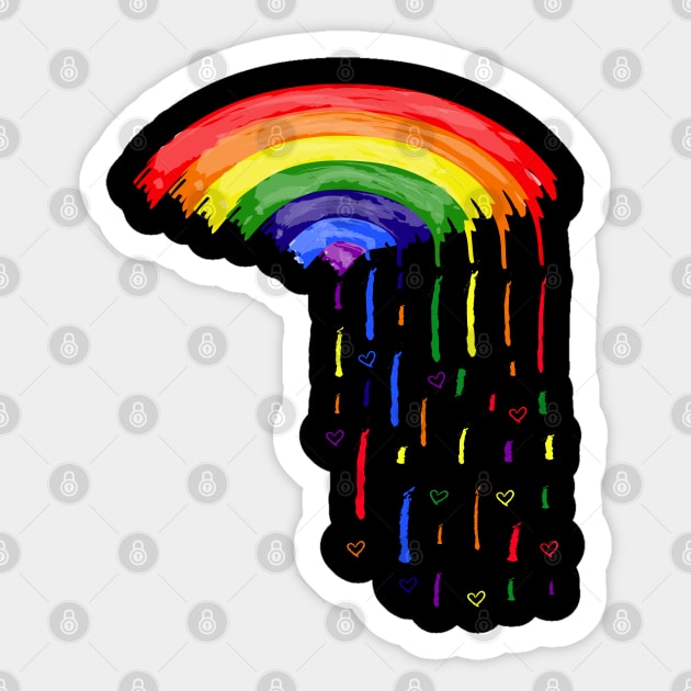 Love rainbow rain Sticker by CindyS